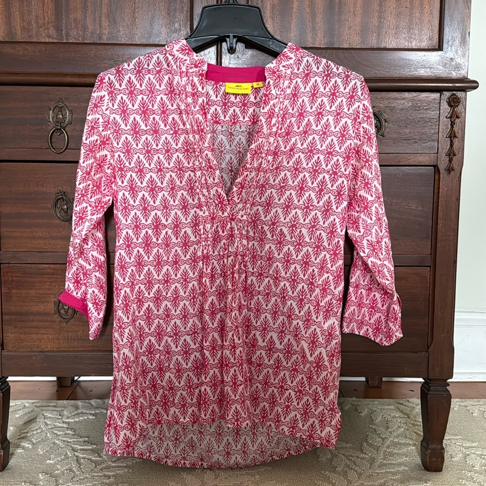 Roberta Roller Rabit pink and white top